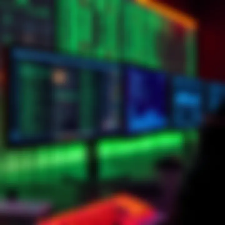 A computer screen displaying data streams and visual graphics representing limits of processing power and understanding.