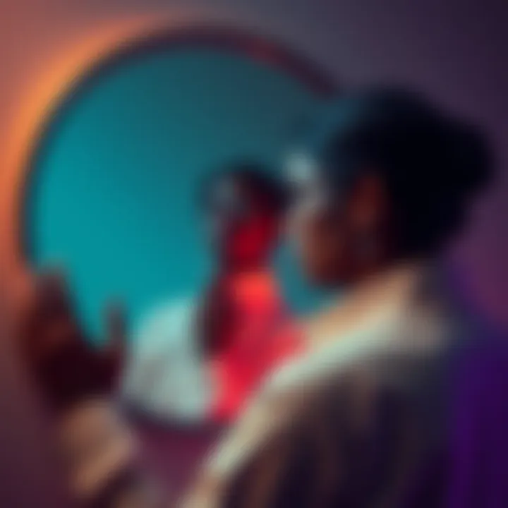 A reflection of a person looking in a mirror, contemplating their identity and sense of self, symbolizing the idea of Ego.