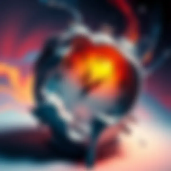 Concept of Time as an Illusion An abstract representation showing a clock melting into the background, symbolizing the idea that time does not exist, with swirling colors around it.