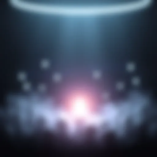 A soft, glowing light representing potential children's souls in a dark background, symbolizing existence and absence.