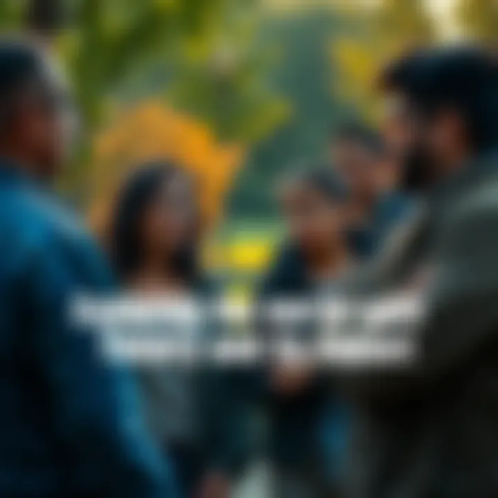 Concerned individuals discussing theories A group of people looking anxious while talking about the 2026 earth split theory in a park setting.