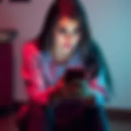 A woman sitting alone, looking worried while checking her phone, indicating she's unsure about her boyfriend's feelings.