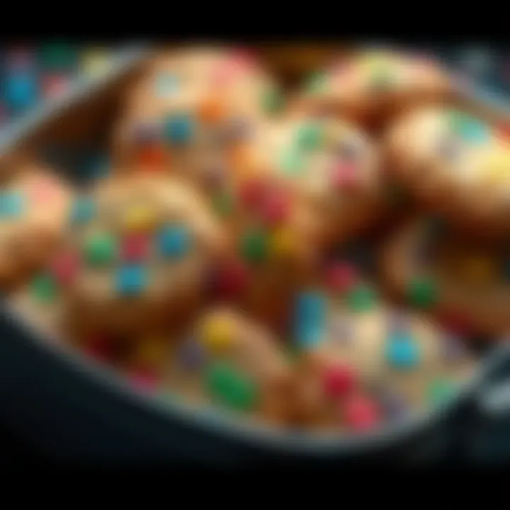 A tin filled with colorful confetti cookies, seemingly fresh and untouched after weeks, evoking surprise and curiosity.