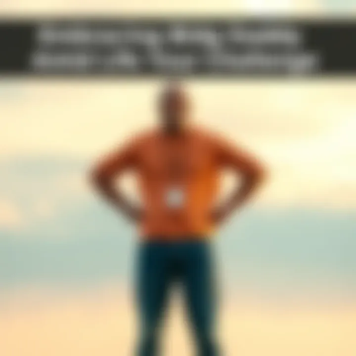 A person standing confidently with relaxed posture, arms at their side, exuding strength and self-acceptance, against a serene background of soft colors.