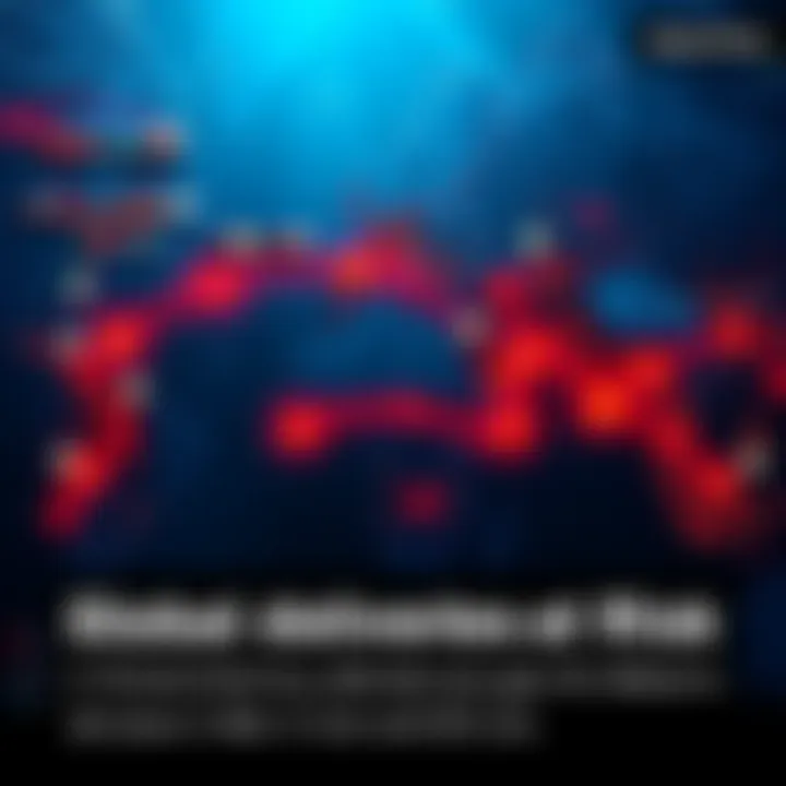 Map showing closed shipping routes in the Strait of Hormuz affecting oil, gas, and fertilizer deliveries due to the Iran conflict.