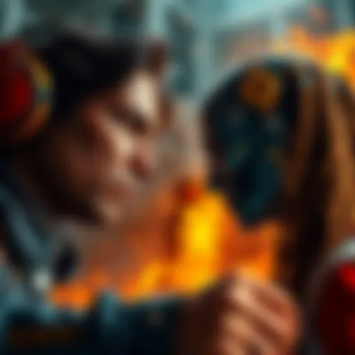 A visual representation of two opposing groups, one symbolizing the Epstein Class and the other the Axis of Resistance, showing tension and different ideologies.