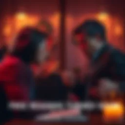 A tense moment between a reader and a person offering a free reading, showing frustration on both sides