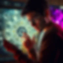 A person looks puzzled while examining an astral chart filled with celestial symbols and signs.