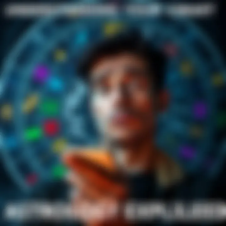 Person looking confused at astrology chart A person with a puzzled expression examining their astrology chart filled with symbols and signs, showing a mix of introverted placements and vibrant colors representing creativity.