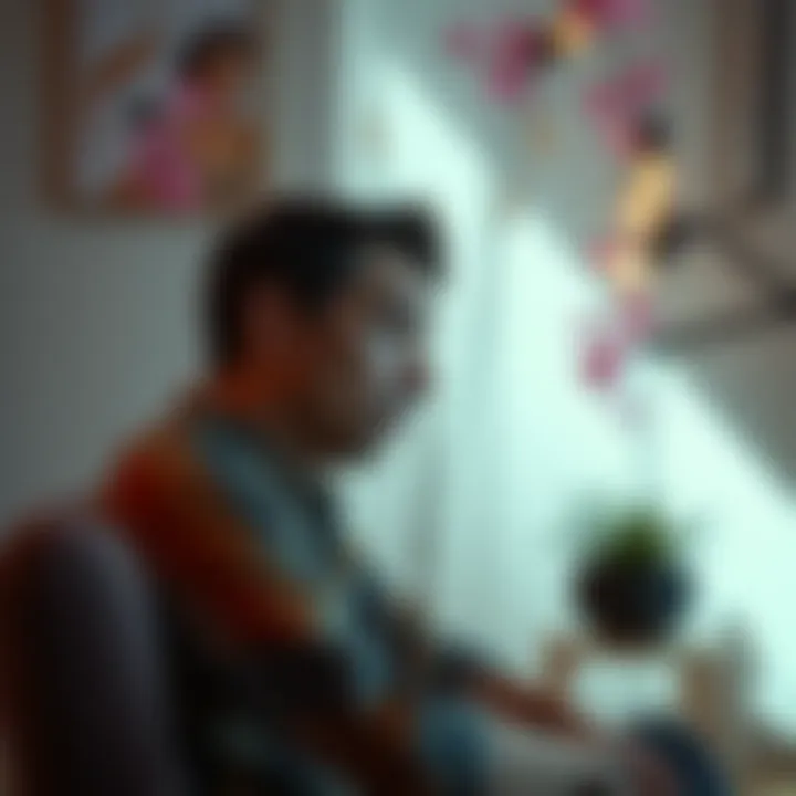 Person looking confused in a therapy session A person sitting in a therapy session, looking confused and overwhelmed by their thoughts