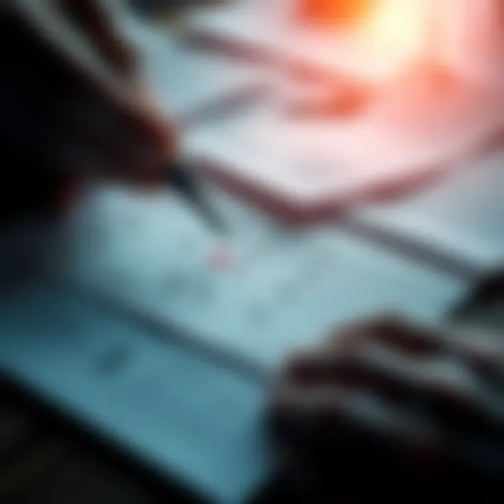 A close-up of a person connecting dots on a paper with a pen, symbolizing uncovering secrets and revealing hidden information, with scattered documents in the background.