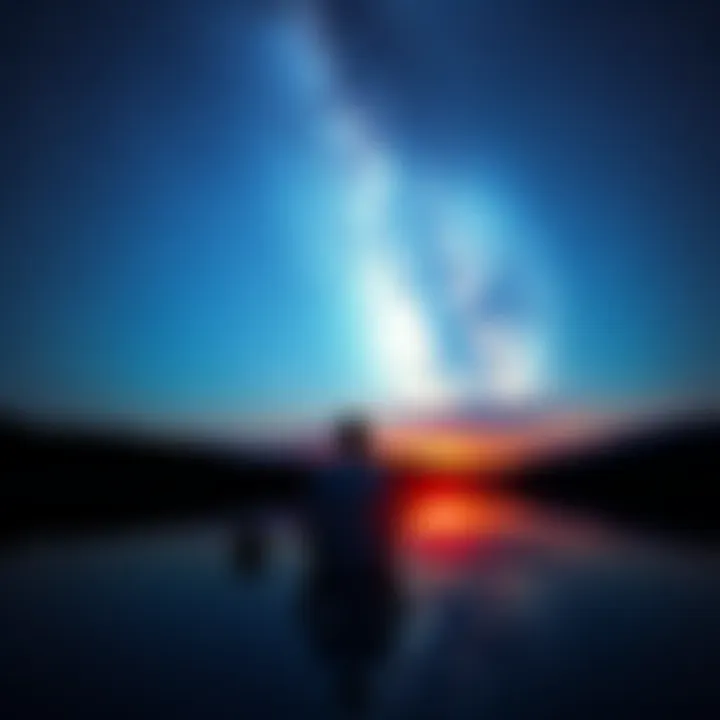 A serene scene showing a person meditating under a starry sky, symbolizing the balance between experiences and non-experiences in life.