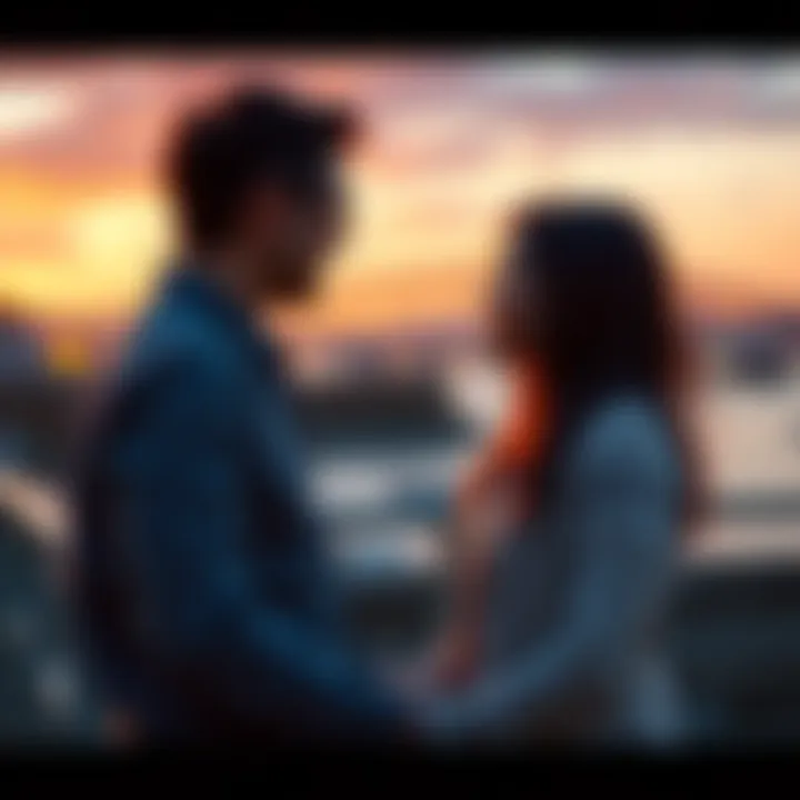 A serene scene depicting two individuals engaged in an intimate conversation, symbolizing the quest for relationship insights.