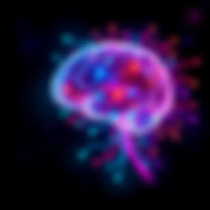 An abstract representation of consciousness with colorful neural connections and thought patterns