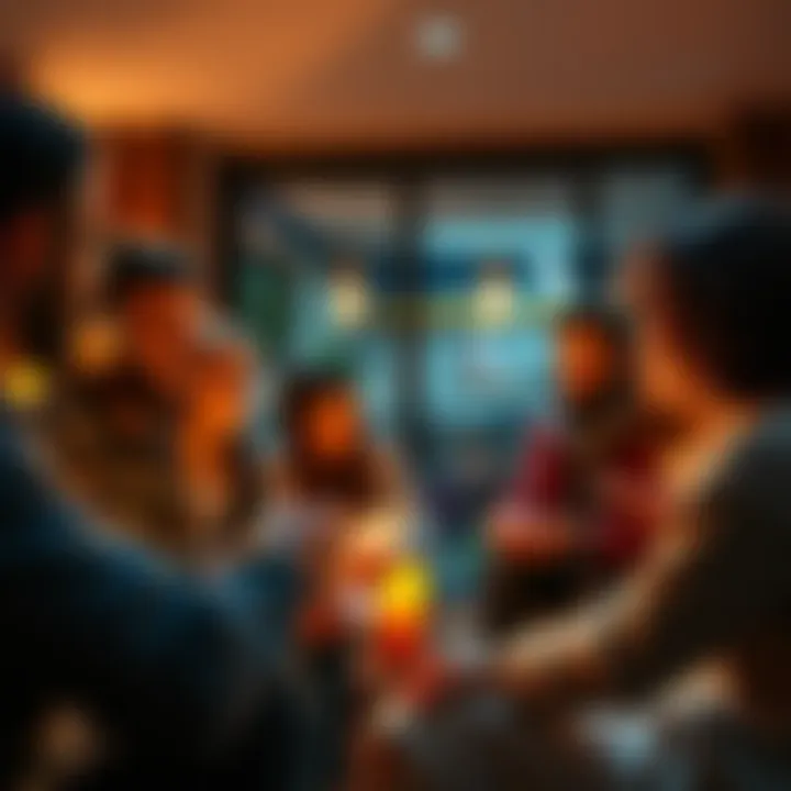 People sharing their consciousness stories A diverse group of individuals sharing personal stories about their experiences with different states of consciousness in a cozy setting