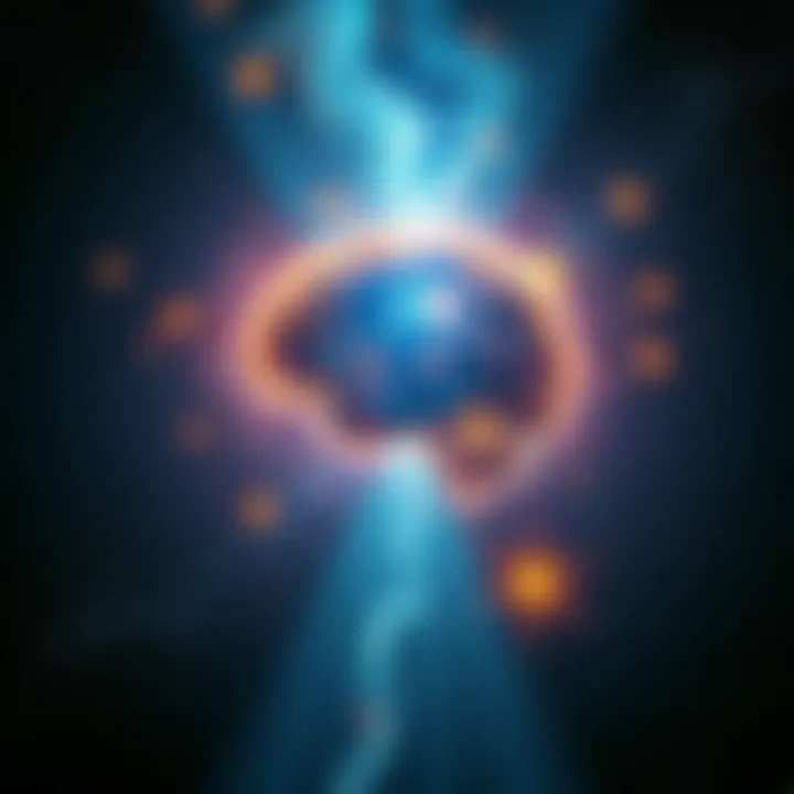 An artistic representation showing the merging of consciousness with cosmic elements like stars and galaxies, symbolizing life after death.