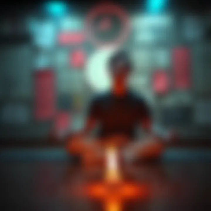 A person meditating with positive affirmations around them and a vision board in the background, symbolizing the power of subliminals and goal achievement.