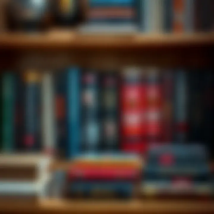 A display of various conspiracy books arranged on a shelf, including titles like Eye of the Chickenhawk and Behold a Pale Horse.