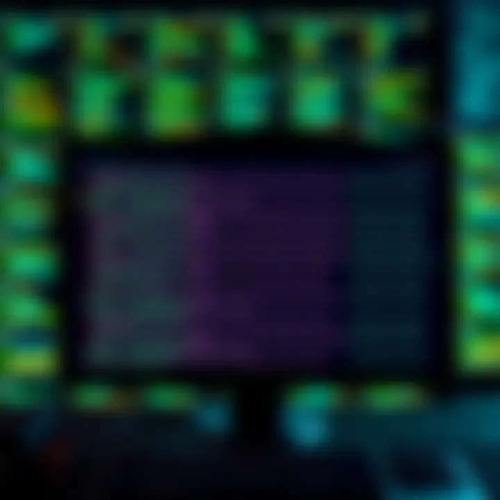 A computer screen displaying a database filled with conspiracy theory entries and sources