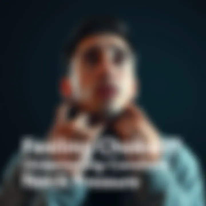 Individual gently gripping their neck as if feeling pressure, looking concerned