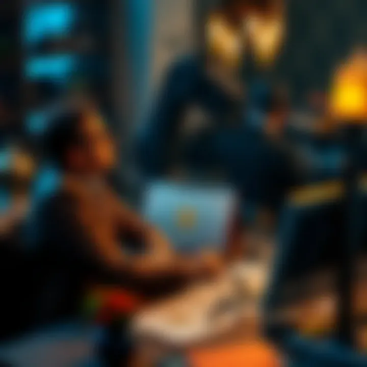 A person sitting across from an astrologer, looking concerned while discussing career choices and astrology, with astrological charts on the table.