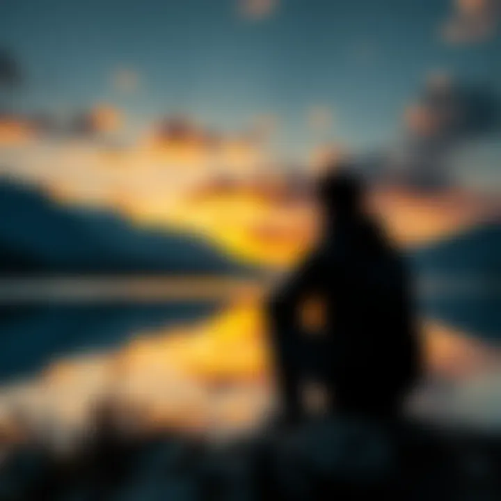 Individual sitting by a lake, reflecting on their thoughts and struggles with manifestation.