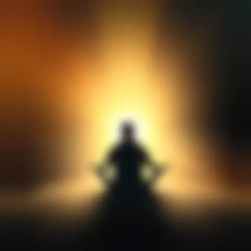 A person sitting in meditation, surrounded by soft light, symbolizing reflection on self and consciousness.