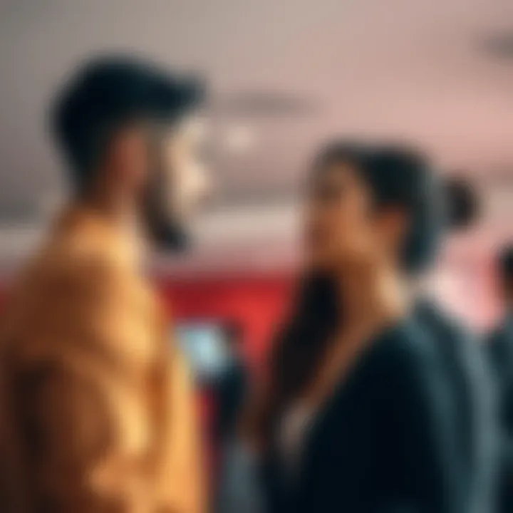 Two people in conversation A man and a woman discussing, with one appearing confident and the other feeling belittled, showcasing superior and shaming tones in communication.