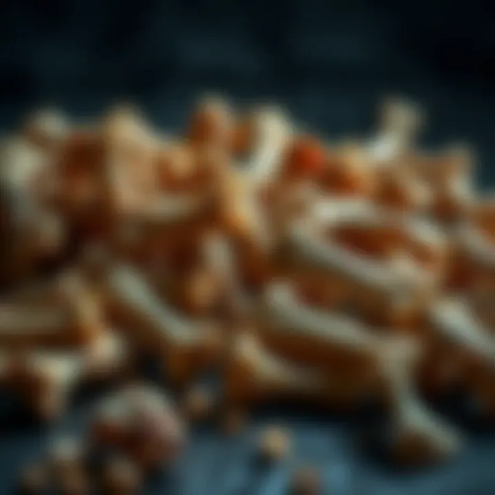 A variety of cooked chicken bones arranged for divination practices