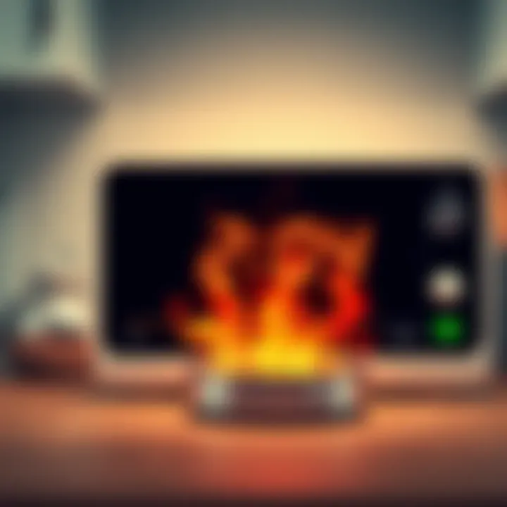 A kitchen timer counting down while a video player shows a different time, illustrating a time discrepancy during cooking