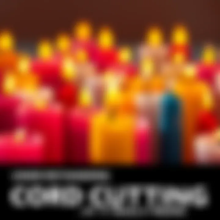 A collection of colorful candles symbolizing emotional ties, with one candle being snuffed out to signify cord cutting