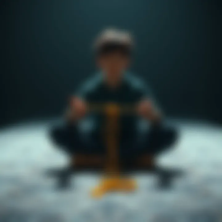 Cord cutting ritual with string A person sitting cross-legged with a piece of string in their hands, symbolizing the act of cutting ties with toxic friendships.