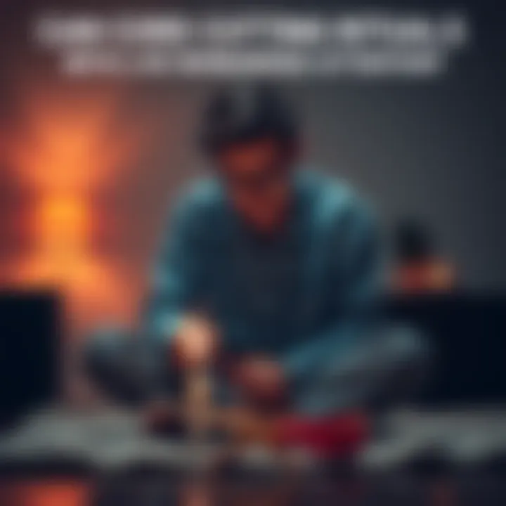 Person performing a cord cutting ritual A person sits cross-legged with a candle and scissors, focusing on a cord cutting ritual to remove unwanted attention from a coworker.