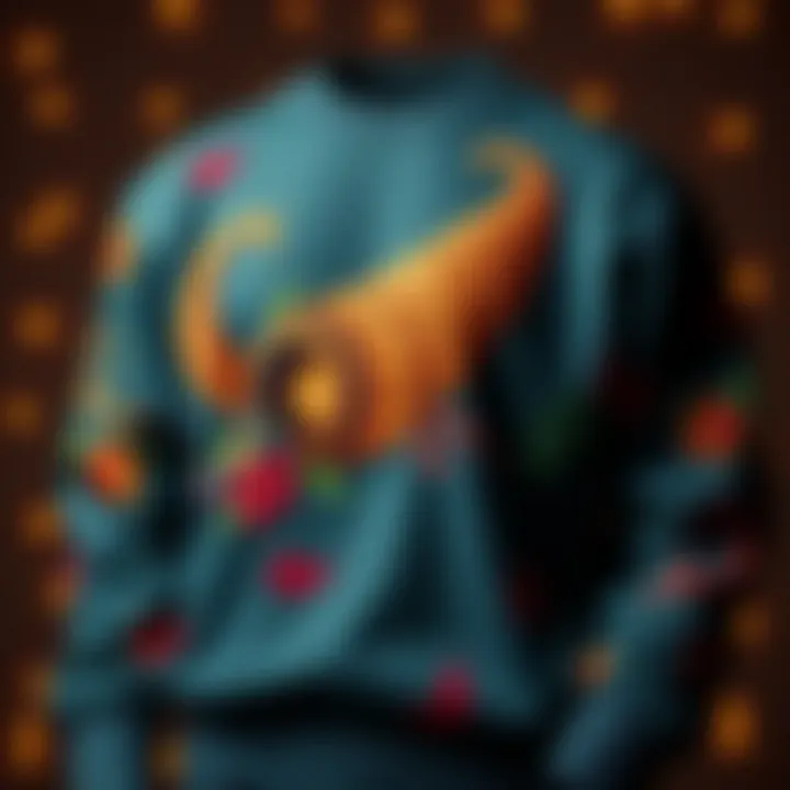 Unique sweatshirt featuring a cornucopia design