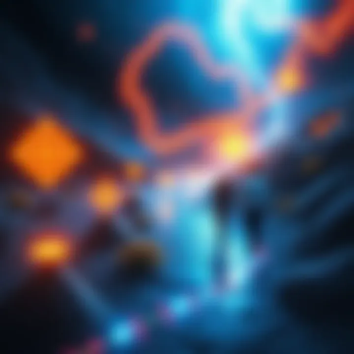 A surreal landscape depicting an intertwining path illuminated by ethereal signs and symbols representing fate and synchronicity.