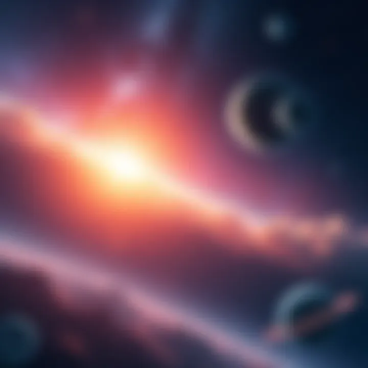 Cosmic Choices A serene cosmic scene with stars and planets representing human choices in relation to the Creator.