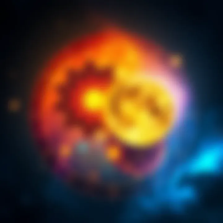 An artistic representation of astrological symbols showcasing the duality of Sun and Moon signs, with vibrant colors and celestial elements.