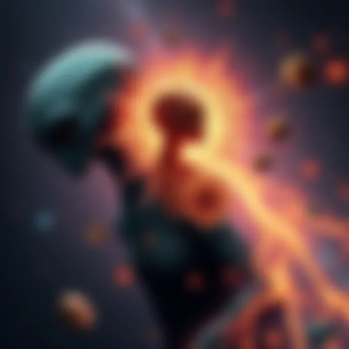 An artistic representation of aliens and fragments of a cosmic source against a starry background.