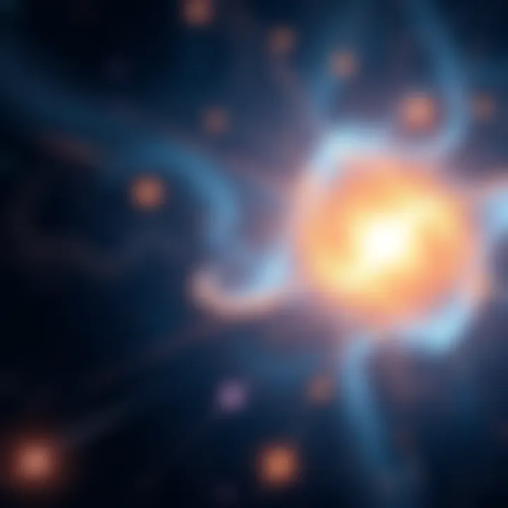 Cosmic Expansion Illustration An artistic representation of the universe expanding, filled with stars and galaxies, symbolizing the Big Bang Theory's impact on science.