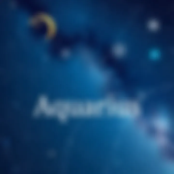 Cosmic Insights for Aquarius A starry sky with zodiac symbols representing Aquarius, highlighting celestial influences and guidance for the sign.