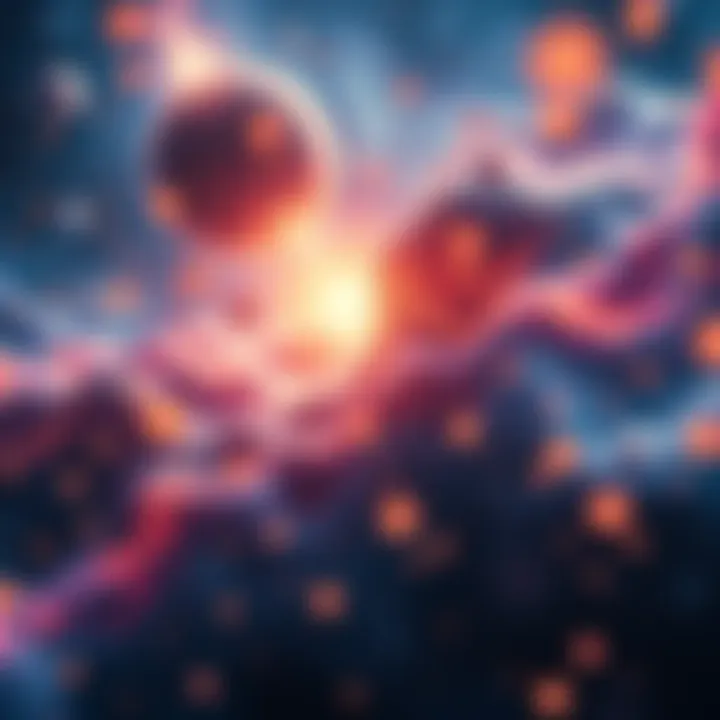 Cosmic Probability Concept A visual representation of the universe forming from infinite probabilities collapsing into a stable state, with cosmic elements and energy waves illustrating quantum mechanics and gravity.