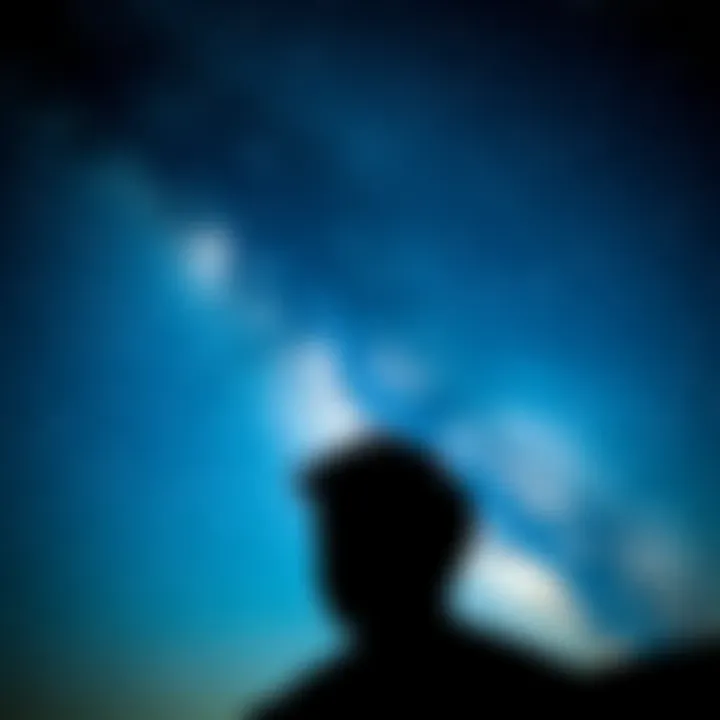 A person gazes at a starry night sky, contemplating the nature of existence and reality.