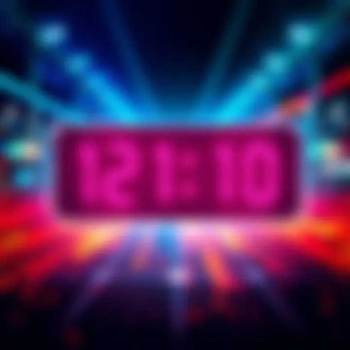 A colorful countdown timer showing 12 hours left before revealing a number between 1 and 100.
