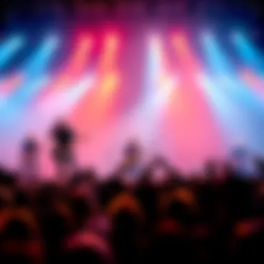 A lively performance of Counting Crows with a crowd enjoying their music.