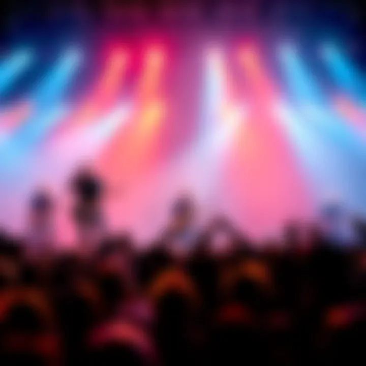 A lively performance of Counting Crows with a crowd enjoying their music.