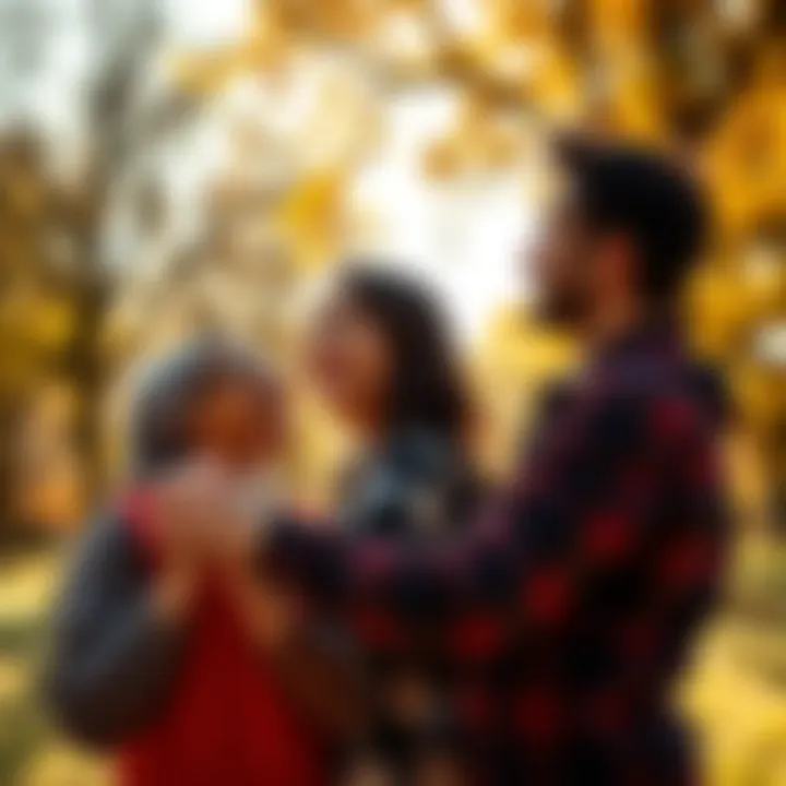 A happy couple sharing a warm embrace in a sunny park, symbolizing love and connection.
