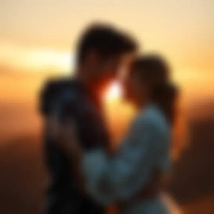 A couple in a warm embrace, conveying deep love and connection, surrounded by soft, glowing light.