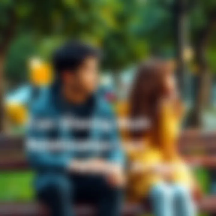 A couple sitting on a park bench, one person looking upset while the other appears concerned, reflecting on their relationship
