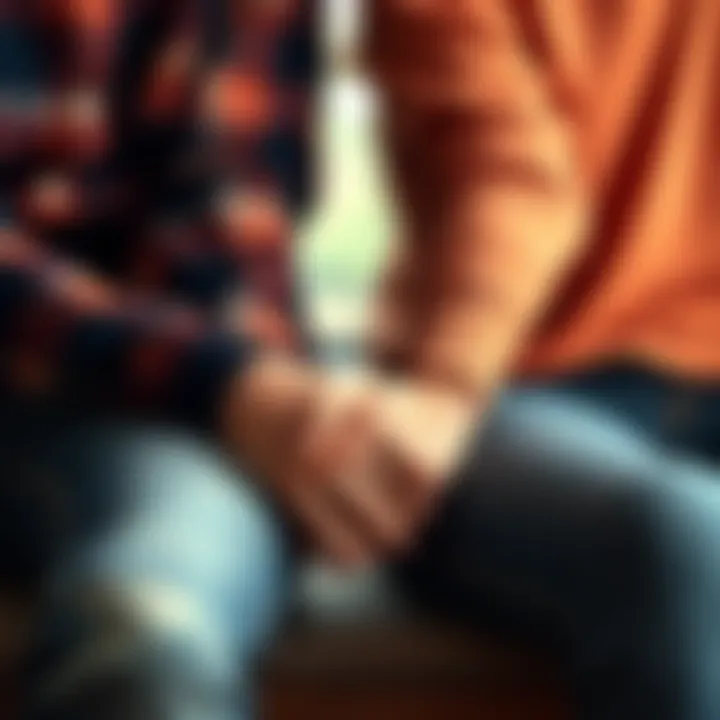 A young couple sitting closely together, holding hands, showing affection and commitment in their relationship.