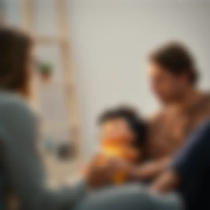 A thoughtful couple sits together, looking at a baby toy, symbolizing their hopes for children and future family.